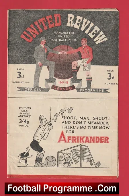 Manchester United v Arsenal 1948 – Man Utd 1940s Programme