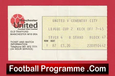 Manchester United v Coventry City 1979 – Football Ticket