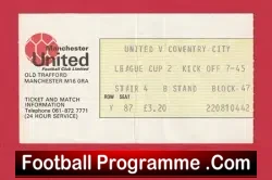 Manchester United v Coventry City 1979 – Football Ticket