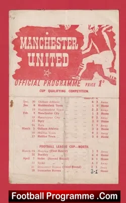 Manchester United v Doncaster Rovers 1945 – 1940’s Man Utd