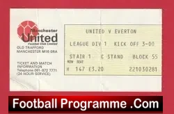 Manchester United v Everton 1981 – Football Ticket
