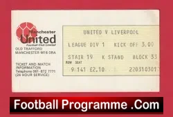 Manchester United v Liverpool 1976 – Football Ticket