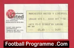 Manchester United v Liverpool 1977 – Man Utd Football Ticket
