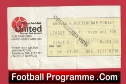 Manchester United v Nottingham Forest 1978 – Football Ticket