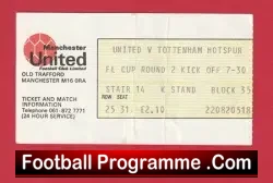 Manchester United v Tottenham 1979 – League Cup Ticket