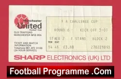 Manchester United v West Ham United 1983 – FA Cup Ticket