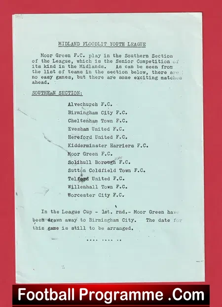 Moor Green v Mile Oak Rovers 1990 - FA Youth Cup
