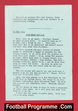Moor Green v Mile Oak Rovers 1990 - FA Youth Cup - football programme