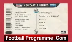 Newcastle United v Cardiff City 2014 – Football Ticket
