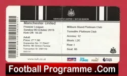Newcastle United v Manchester United 2019 – Football Ticket