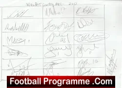 Newport County Football Club Multi Signed Autograph Sheet 2000