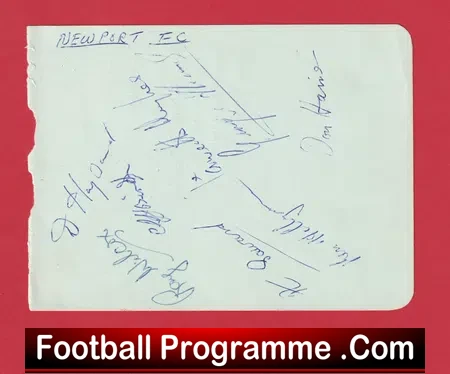 Newport County Football Club Multi Signed Autographed Page 1954 – 1955