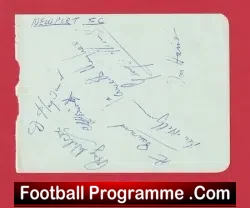 Newport County Football Club Multi Signed Autographed Page 1954 – 1955