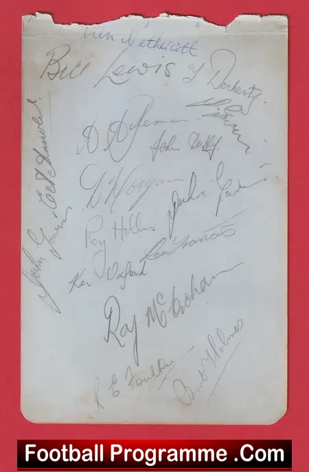 Norwich City FC Multi Autographed Signed Sheet 1940s