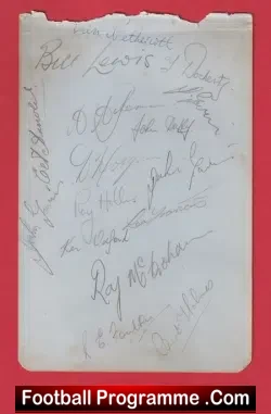 Norwich City FC Multi Autographed Signed Sheet 1940s