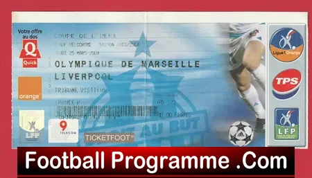 Olympique De Marseille v Liverpool 2004 – Football Ticket France