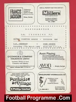 ON Chenecks v Ford Sports 1984 – Northampton
