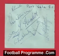 Port Vale Football Club Multi Autographed Signed 1949 - 1950 - football programme