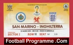 San Marino v England 2013 – Football Ticket