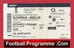 Slovinia v England 2015 – Football Ticket