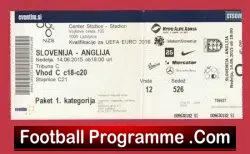 Slovinia v England 2016 – Football Ticket
