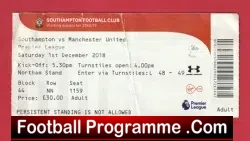 Southampton v Manchester United 2018 – Football Match Ticket