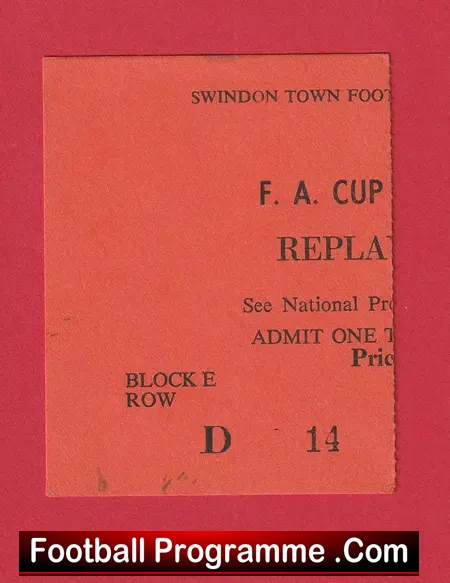 Swindon Town v Tottenham 1980 – FA Cup Replay Football Ticket