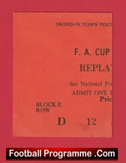 Swindon Town v Tottenham 1980 – FA Cup Replay Match Ticket