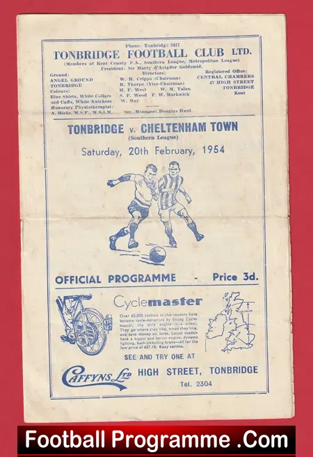 Tonbridge v Cheltenham Town 1954 – 1950s