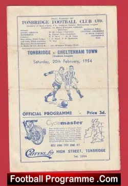 Tonbridge v Cheltenham Town 1954 – 1950s