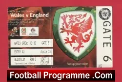 Wales v England 2011 – Football Ticket