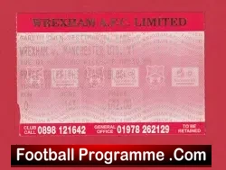 Wrexham v Manchester United 2000 – Football Match Ticket
