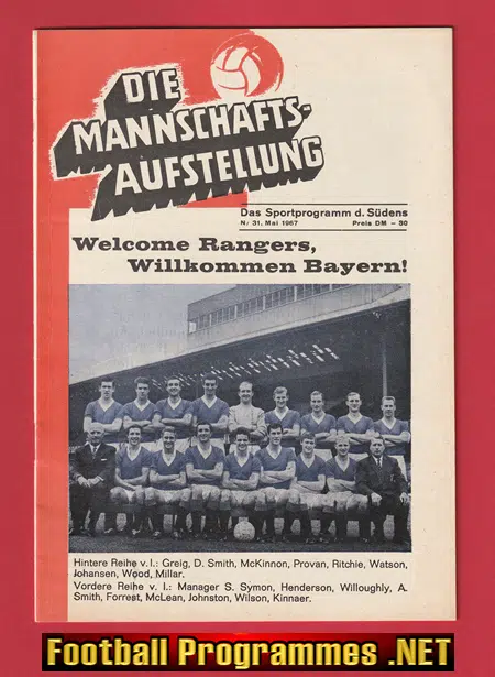 Bayern Munich v Glasgow Rangers 1967 – Germany German Cup Final