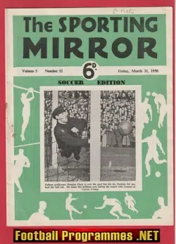 Sporting Mirror Football Soccer Magazine 1950 - March