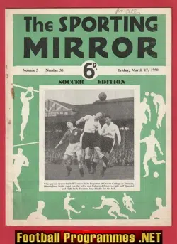 Sporting Mirror Football Soccer Magazine 1950 - March