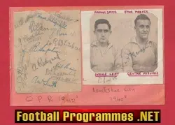 Queens Park Rangers Football Club Multi Signed Sheet 1940s QPR Team