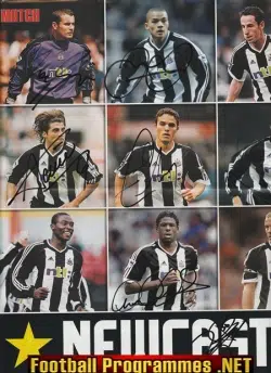 Newcastle United Football Club Multi Autographed Signed Poster 2001 - 2002