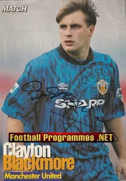 Manchester United Clayton Blackmore Autograph Picture Man Utd 1970s