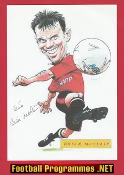 Manchester United Brian McClair Autograph SIGNED Caricature