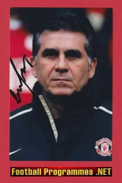 Manchester United Carlos Queiroz Autograph Signed Picture Man Utd