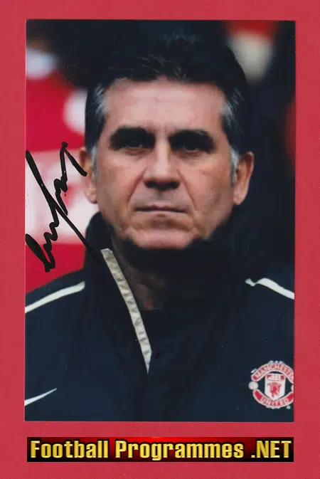 Manchester United Carlos Queiroz Autograph Signed Picture Man Utd