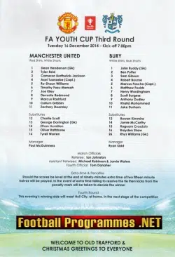 Manchester United v Bury 2014 - Youth Cup + Marcus Rashford