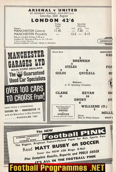 Manchester United v WBA 1962 - Denis Law Debut - First Game