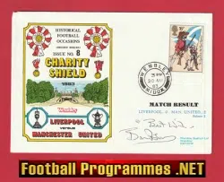 Manchester United Bryan Robson Autographed Signed FDC MU v Liverpool 1983