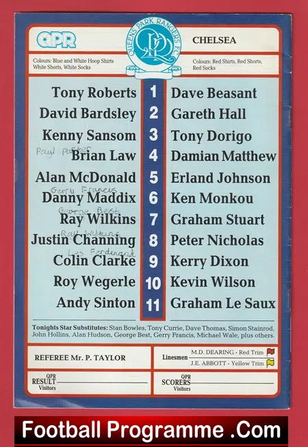 Alan McDonald Testimonial Football Benefit Game QPR 1990