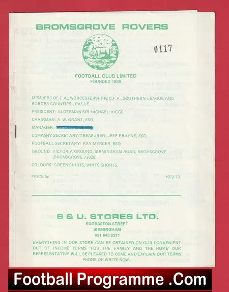 Bromsgrove Rovers v Tamworth 1973