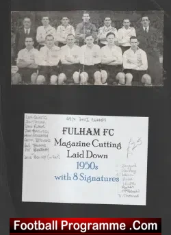 Fulham Football Club Multi Signed Autographed 1948 - 1949 Champions - football programme