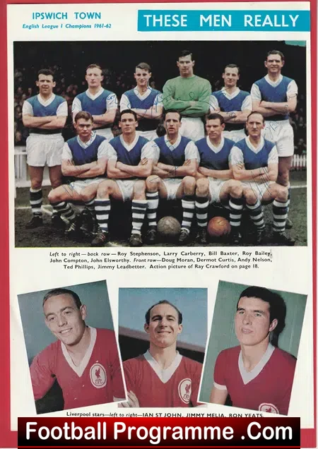 Ipswich Town Football Club Multi Signed Autographed Picture 1961 62 Champs