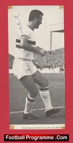 Manchester United Noel Cantwell Autographed Picture Man Utd 1960s - football memorabilia