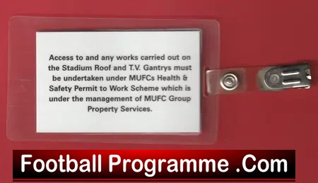 Manchester United Permit To Work Badge Lanyard 2004